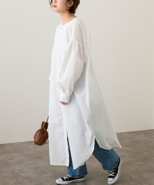 Ambre Neige(アンブルネージュ)の「2WAYロングシャツワンピース/【WEB/EC限定商品】(シャツワンピース・レディース・ブラック/オフホワイト・FREE)」の17枚目の写真