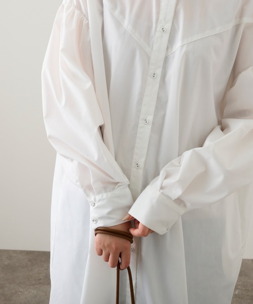 Ambre Neige(アンブルネージュ)の「2WAYロングシャツワンピース/【WEB/EC限定商品】(シャツワンピース・レディース・ブラック/オフホワイト・FREE)」の9枚目の写真
