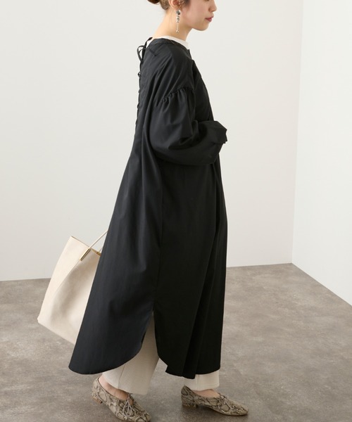 Ambre Neige(アンブルネージュ)の「2WAYロングシャツワンピース/【WEB/EC限定商品】(シャツワンピース・レディース・ブラック/オフホワイト・FREE)」の16枚目の写真