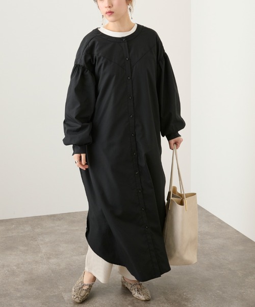 Ambre Neige(アンブルネージュ)の「2WAYロングシャツワンピース/【WEB/EC限定商品】(シャツワンピース・レディース・ブラック/オフホワイト・FREE)」の6枚目の写真
