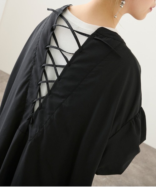 Ambre Neige(アンブルネージュ)の「2WAYロングシャツワンピース/【WEB/EC限定商品】(シャツワンピース・レディース・ブラック/オフホワイト・FREE)」の8枚目の写真