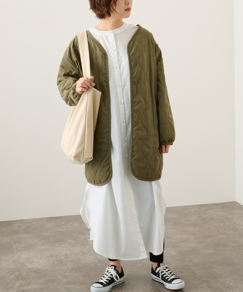 Ambre Neige(アンブルネージュ)の「2WAYロングシャツワンピース/【WEB/EC限定商品】(シャツワンピース・レディース・ブラック/オフホワイト・FREE)」の3枚目の写真