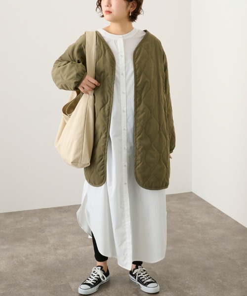 Ambre Neige(アンブルネージュ)の「2WAYロングシャツワンピース/【WEB/EC限定商品】(シャツワンピース・レディース・ブラック/オフホワイト・FREE)」の7枚目の写真