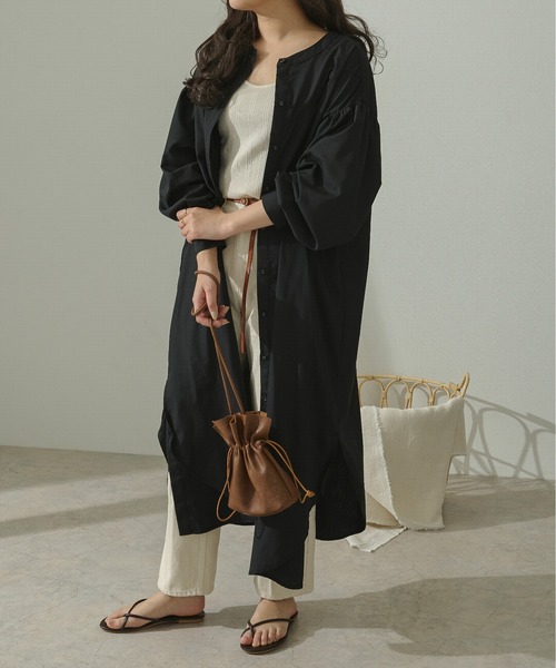 Ambre Neige(アンブルネージュ)の「2WAYロングシャツワンピース/【WEB/EC限定商品】(シャツワンピース・レディース・ブラック/オフホワイト・FREE)」の21枚目の写真