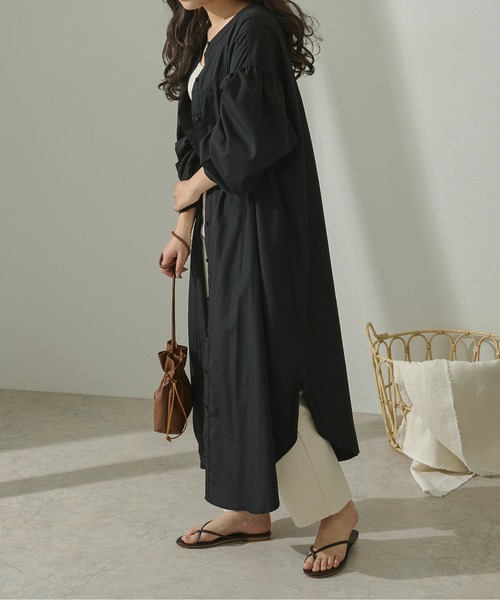 Ambre Neige(アンブルネージュ)の「2WAYロングシャツワンピース/【WEB/EC限定商品】(シャツワンピース・レディース・ブラック/オフホワイト・FREE)」の20枚目の写真