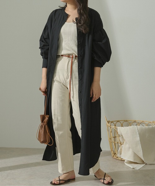 Ambre Neige(アンブルネージュ)の「2WAYロングシャツワンピース/【WEB/EC限定商品】(シャツワンピース・レディース・ブラック/オフホワイト・FREE)」の19枚目の写真
