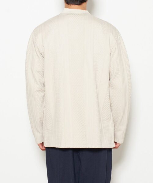 MEN'S MELROSE（メンズメルローズ）の「ケーブルジャージーボタンレスカーデ（カーディガン/ボレロ・メンズ・ライトブラウン/ベージュ/グリーン・3/4）」の6枚目の写真