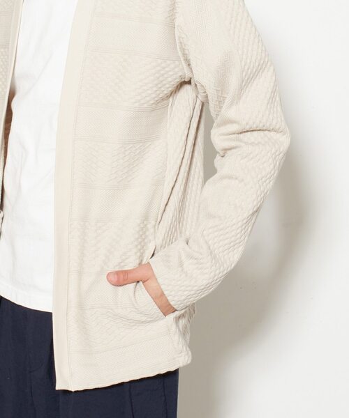 MEN'S MELROSE（メンズメルローズ）の「ケーブルジャージーボタンレスカーデ（カーディガン/ボレロ・メンズ・ライトブラウン/ベージュ/グリーン・3/4）」の9枚目の写真