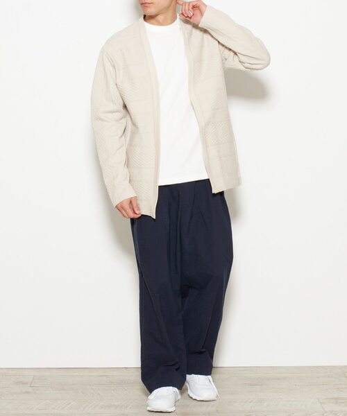 MEN'S MELROSE（メンズメルローズ）の「ケーブルジャージーボタンレスカーデ（カーディガン/ボレロ・メンズ・ライトブラウン/ベージュ/グリーン・3/4）」の10枚目の写真