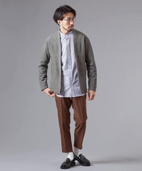 MEN'S MELROSE（メンズメルローズ）の「ケーブルジャージーボタンレスカーデ（カーディガン/ボレロ・メンズ・ライトブラウン/ベージュ/グリーン・3/4）」の16枚目の写真