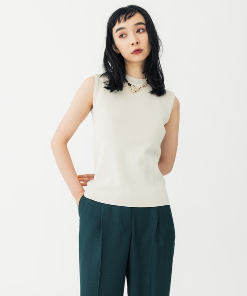 UNITED TOKYO(ユナイテッドトウキョウ)の「パレスノースリーブ サマーニット(ニット/セーター・レディース・ブラウン/グリーン/ブラック/アイボリー/ブルー・FREE)」の3枚目の写真