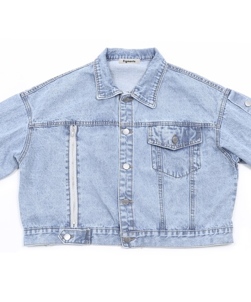 Figments（フィグメンツ）の「再構築デニムジャケット（デニムジャケット・レディース・ライトインディゴブルー・FREE）」の6枚目の写真