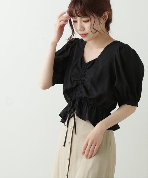 RAY CASSIN(レイカズン)の「パフスリーブチロルブラウス(シャツ/ブラウス・レディース・ブラック/オフホワイト/マスタード・FREE)」の7枚目の写真