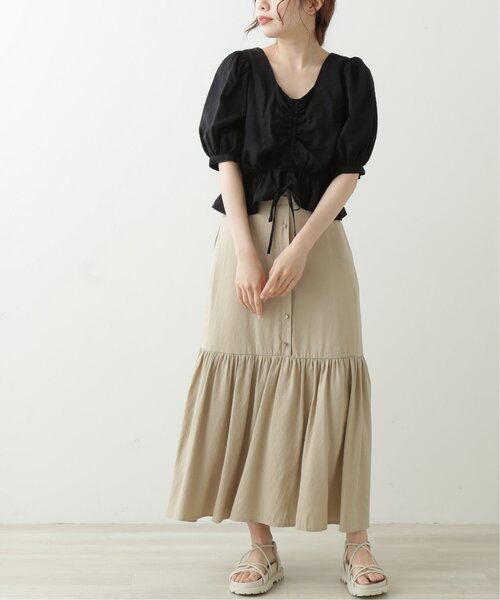 RAY CASSIN(レイカズン)の「パフスリーブチロルブラウス(シャツ/ブラウス・レディース・ブラック/オフホワイト/マスタード・FREE)」の10枚目の写真