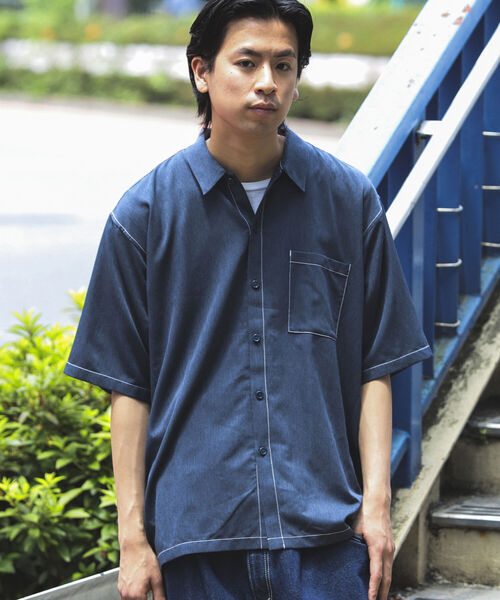 BEAMS（ビームス）の「BEAMS / ステッチ イージー シャツ（シャツ/ブラウス・メンズ・グレー/ブラック/ベージュ/ネイビー・LARGE/SMALL/MEDIUM/X-LARGE）」の4枚目の写真