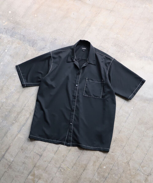 BEAMS（ビームス）の「BEAMS / ステッチ イージー シャツ（シャツ/ブラウス・メンズ・グレー/ブラック/ベージュ/ネイビー・LARGE/SMALL/MEDIUM/X-LARGE）」の2枚目の写真