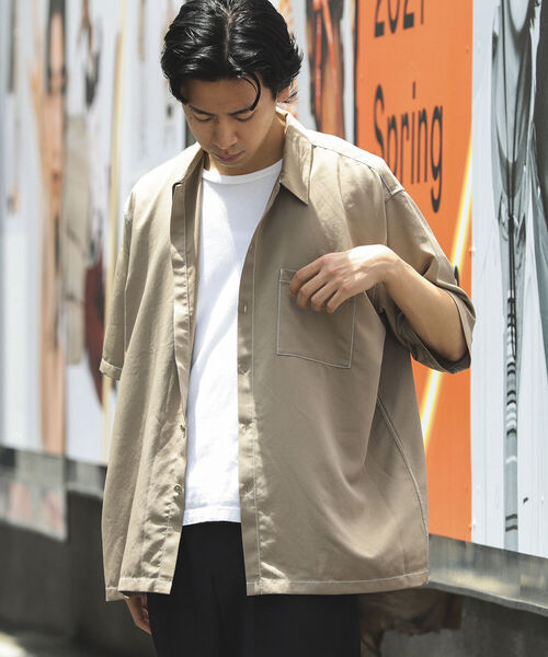 BEAMS（ビームス）の「BEAMS / ステッチ イージー シャツ（シャツ/ブラウス・メンズ・グレー/ブラック/ベージュ/ネイビー・LARGE/SMALL/MEDIUM/X-LARGE）」の11枚目の写真