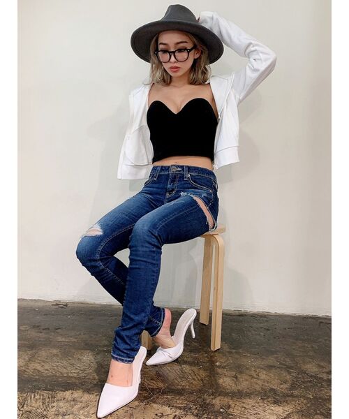 GYDA（ジェイダ）の「【WEB限定】GOGO SHAWTY ショートパーカー（パーカー・レディース・ブラック/グレー/オフホワイト・FREE）」の6枚目の写真