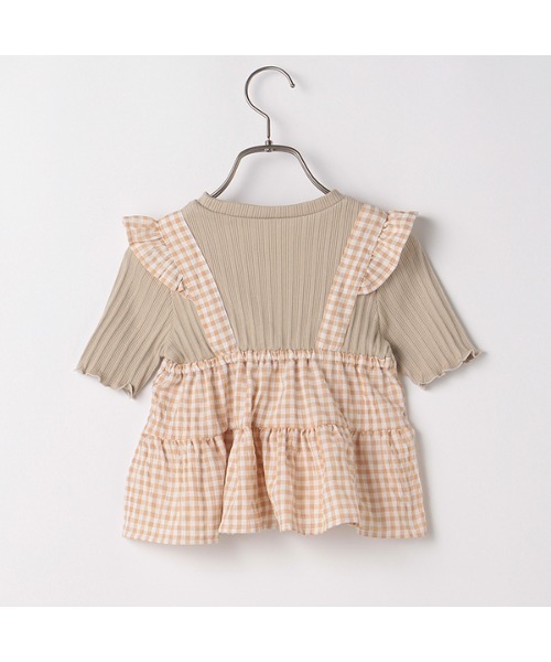 b・ROOM（ビールーム）の「【プチプラ】ビスチェレイヤード風半袖トップス（Tシャツ/カットソー・キッズ・ベージュ/ミント/ブラック・110cm/130cm/100cm/120cm/140cm）」の7枚目の写真