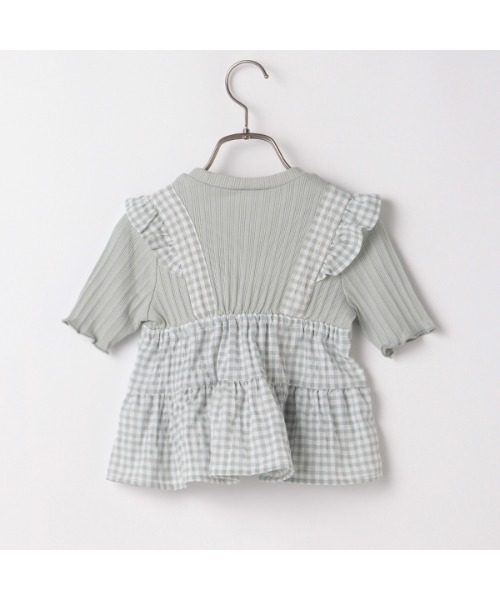 b・ROOM（ビールーム）の「【プチプラ】ビスチェレイヤード風半袖トップス（Tシャツ/カットソー・キッズ・ベージュ/ミント/ブラック・110cm/130cm/100cm/120cm/140cm）」の4枚目の写真