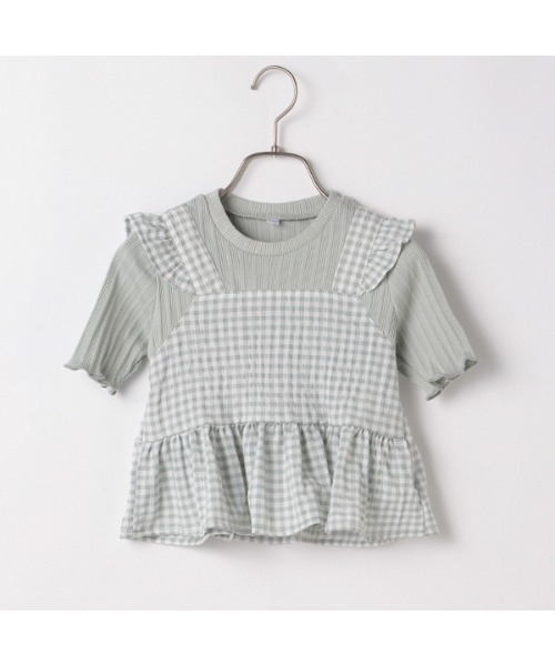 b・ROOM（ビールーム）の「【プチプラ】ビスチェレイヤード風半袖トップス（Tシャツ/カットソー・キッズ・ベージュ/ミント/ブラック・110cm/130cm/100cm/120cm/140cm）」の11枚目の写真