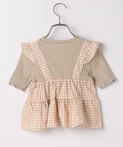 b・ROOM（ビールーム）の「【プチプラ】ビスチェレイヤード風半袖トップス（Tシャツ/カットソー・キッズ・ベージュ/ミント/ブラック・110cm/130cm/100cm/120cm/140cm）」の16枚目の写真