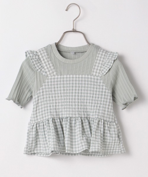 b・ROOM（ビールーム）の「【プチプラ】ビスチェレイヤード風半袖トップス（Tシャツ/カットソー・キッズ・ベージュ/ミント/ブラック・110cm/130cm/100cm/120cm/140cm）」の17枚目の写真