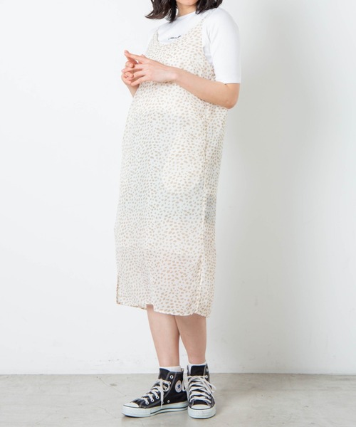 WEGO（ウィゴー）の「WEGO/【2点セット】ロゴTシャツセットキャミワンピース（ワンピース・レディース・マルチ/アニマル・FREE）」の2枚目の写真