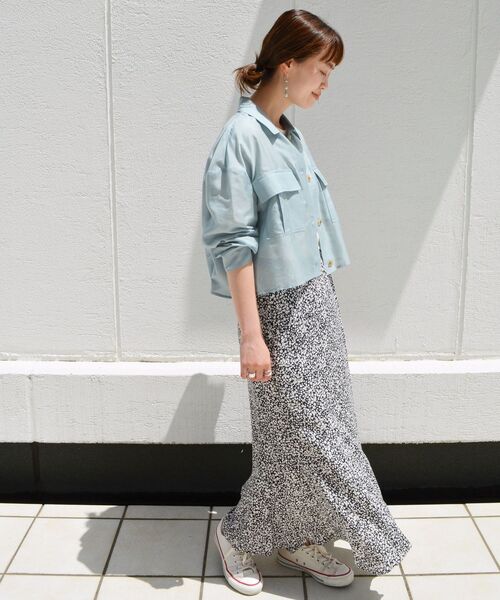 SHIPS（シップス）の「ダブルポケットシアーショートシャツ（シャツ/ブラウス・レディース・ライトブルー/オレンジ/ブラック・ONE SIZE）」の21枚目の写真