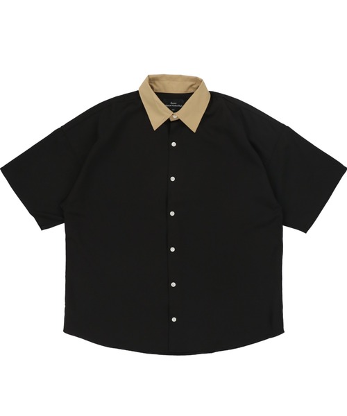 SPINNS(スピンズ)の「【ゆったりシルエット】襟カラー切替シャツ(シャツ/ブラウス・メンズ・ブラック/オフホワイト/ブルー・ONESIZE)」の8枚目の写真