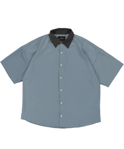 SPINNS(スピンズ)の「【ゆったりシルエット】襟カラー切替シャツ(シャツ/ブラウス・メンズ・ブラック/オフホワイト/ブルー・ONESIZE)」の10枚目の写真