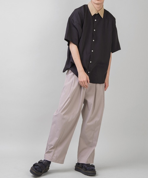 SPINNS(スピンズ)の「【ゆったりシルエット】襟カラー切替シャツ(シャツ/ブラウス・メンズ・ブラック/オフホワイト/ブルー・ONESIZE)」の18枚目の写真