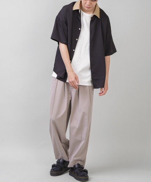 SPINNS(スピンズ)の「【ゆったりシルエット】襟カラー切替シャツ(シャツ/ブラウス・メンズ・ブラック/オフホワイト/ブルー・ONESIZE)」の19枚目の写真