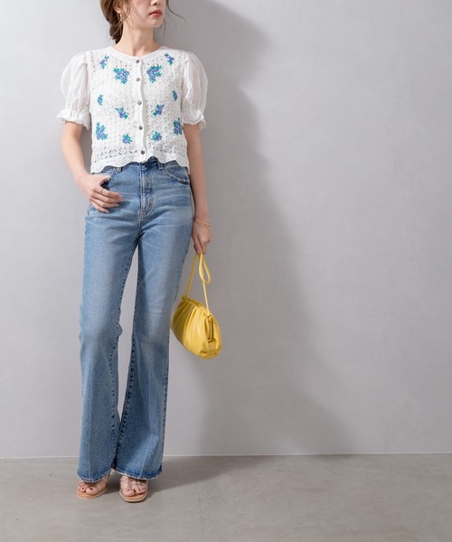 SpRay(スプレイ)の「刺繍クロシェドッキングTOPS(シャツ/ブラウス・レディース・ベージュ/オフホワイト・FREE)」の3枚目の写真