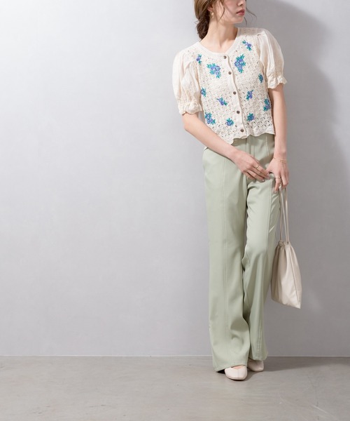 SpRay(スプレイ)の「刺繍クロシェドッキングTOPS(シャツ/ブラウス・レディース・ベージュ/オフホワイト・FREE)」の7枚目の写真