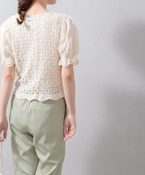 SpRay(スプレイ)の「刺繍クロシェドッキングTOPS(シャツ/ブラウス・レディース・ベージュ/オフホワイト・FREE)」の8枚目の写真