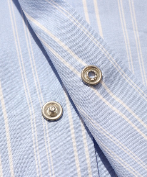 ROOP TOKYO by Hayato(ループトウキョウバイハヤト)の「ROOPTOKYO by Hayato Back Button Stripe Shirts ストライプシャツ レギュラーカラー(シャツ/ブラウス・メンズ・ベージュ/サックスブルー・M/L)」の5枚目の写真