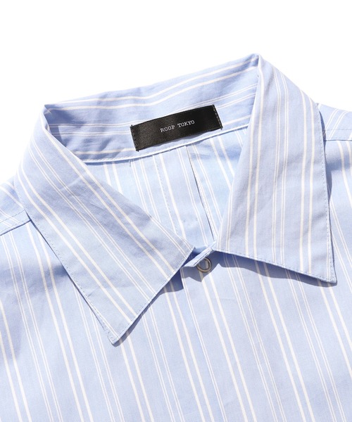 ROOP TOKYO by Hayato(ループトウキョウバイハヤト)の「ROOPTOKYO by Hayato Back Button Stripe Shirts ストライプシャツ レギュラーカラー(シャツ/ブラウス・メンズ・ベージュ/サックスブルー・M/L)」の3枚目の写真