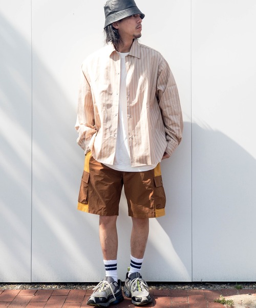 ROOP TOKYO by Hayato(ループトウキョウバイハヤト)の「ROOPTOKYO by Hayato Back Button Stripe Shirts ストライプシャツ レギュラーカラー(シャツ/ブラウス・メンズ・ベージュ/サックスブルー・M/L)」の8枚目の写真