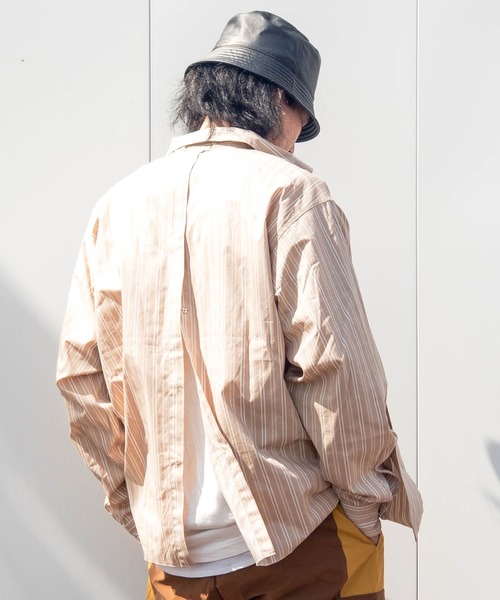 ROOP TOKYO by Hayato(ループトウキョウバイハヤト)の「ROOPTOKYO by Hayato Back Button Stripe Shirts ストライプシャツ レギュラーカラー(シャツ/ブラウス・メンズ・ベージュ/サックスブルー・M/L)」の11枚目の写真