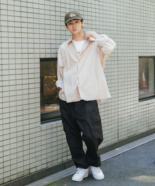 ROOP TOKYO by Hayato(ループトウキョウバイハヤト)の「ROOPTOKYO by Hayato Back Button Stripe Shirts ストライプシャツ レギュラーカラー(シャツ/ブラウス・メンズ・ベージュ/サックスブルー・M/L)」の18枚目の写真