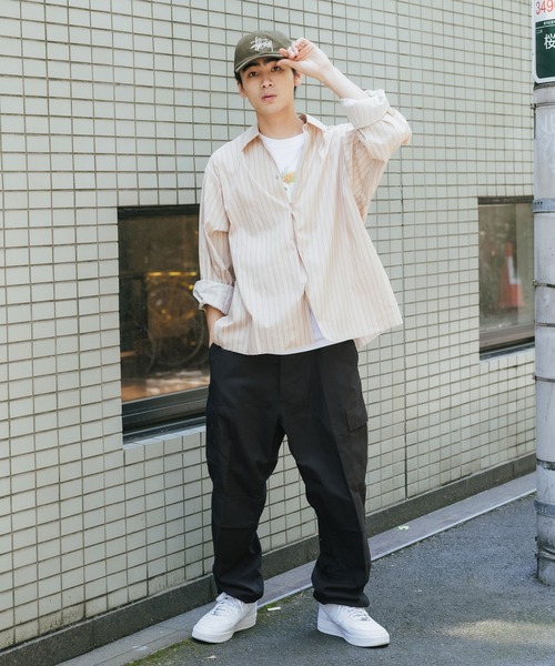ROOP TOKYO by Hayato(ループトウキョウバイハヤト)の「ROOPTOKYO by Hayato Back Button Stripe Shirts ストライプシャツ レギュラーカラー(シャツ/ブラウス・メンズ・ベージュ/サックスブルー・M/L)」の19枚目の写真