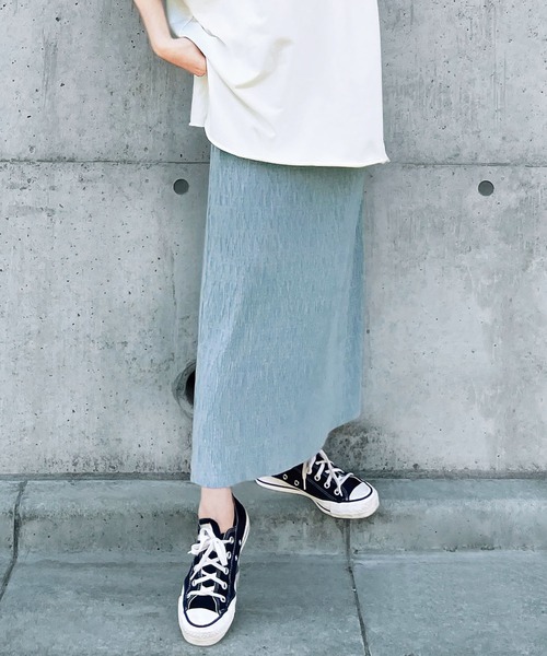 GeeRA（ジーラ）の「ランダムプリーツタイトスカート（スカート・レディース・ブラウン/ブルー・MEDIUM/X-LARGE/LARGE/SMALL）」の9枚目の写真