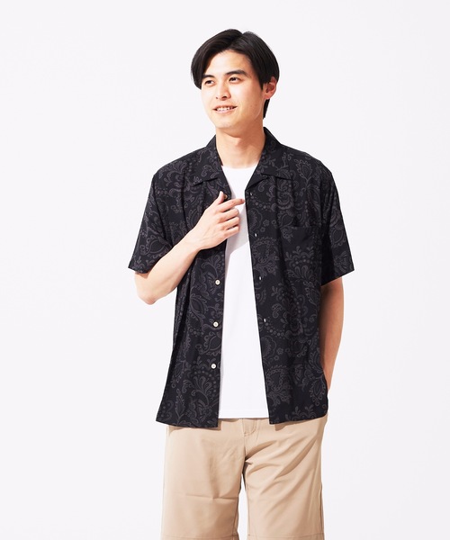 JEANS MATE(ジーンズメイト)の「接触冷感 レーヨン総柄プリント オープンカラー(開襟) シャツ(シャツ/ブラウス・メンズ・その他2/その他1/その他5/その他6/その他7/その他3/その他4・X-LARGE/LARGE/MEDIUM/XX-LARGE)」の2枚目の写真