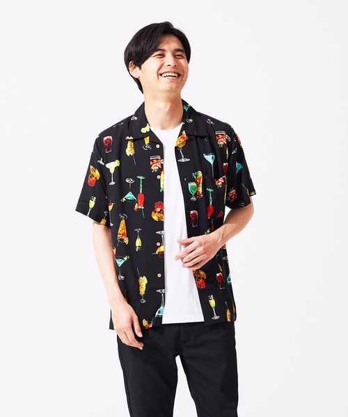 JEANS MATE(ジーンズメイト)の「接触冷感 レーヨン総柄プリント オープンカラー(開襟) シャツ(シャツ/ブラウス・メンズ・その他2/その他1/その他5/その他6/その他7/その他3/その他4・X-LARGE/LARGE/MEDIUM/XX-LARGE)」の4枚目の写真