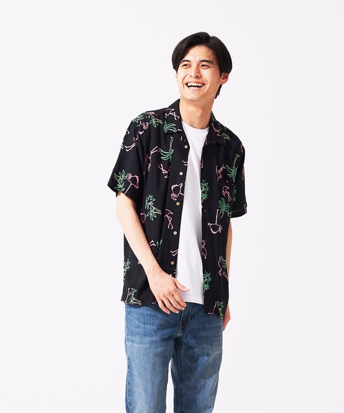 JEANS MATE(ジーンズメイト)の「接触冷感 レーヨン総柄プリント オープンカラー(開襟) シャツ(シャツ/ブラウス・メンズ・その他2/その他1/その他5/その他6/その他7/その他3/その他4・X-LARGE/LARGE/MEDIUM/XX-LARGE)」の7枚目の写真