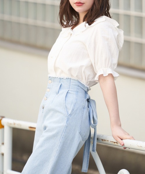 OLIVE des OLIVE(オリーブデオリーブ)の「セーラーカラーブラウス(シャツ/ブラウス・レディース・ブラック/オフホワイト/ミント・FREE)」の5枚目の写真