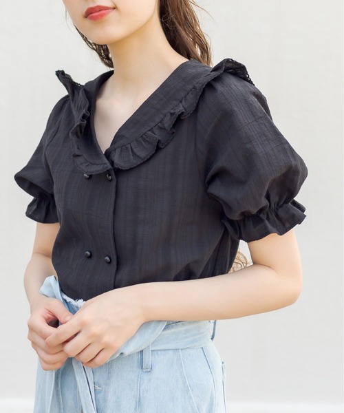 OLIVE des OLIVE(オリーブデオリーブ)の「セーラーカラーブラウス(シャツ/ブラウス・レディース・ブラック/オフホワイト/ミント・FREE)」の12枚目の写真