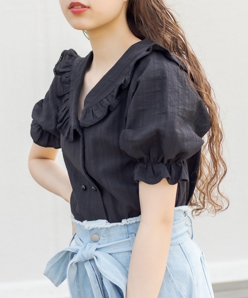 OLIVE des OLIVE(オリーブデオリーブ)の「セーラーカラーブラウス(シャツ/ブラウス・レディース・ブラック/オフホワイト/ミント・FREE)」の14枚目の写真