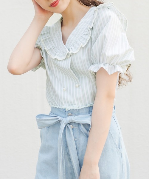 OLIVE des OLIVE(オリーブデオリーブ)の「セーラーカラーブラウス(シャツ/ブラウス・レディース・ブラック/オフホワイト/ミント・FREE)」の22枚目の写真